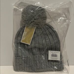 Michael Kors Pom-Pom Knit Gray Beanie - NWT